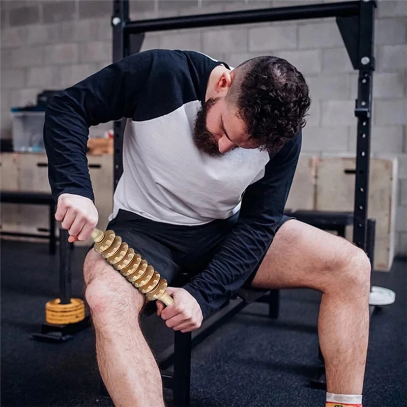 At17 12 rolos de madeira massageador curvo exercício rolo varas corpo inteiro terapia madeira ferramentas massagem liberação da dor muscular