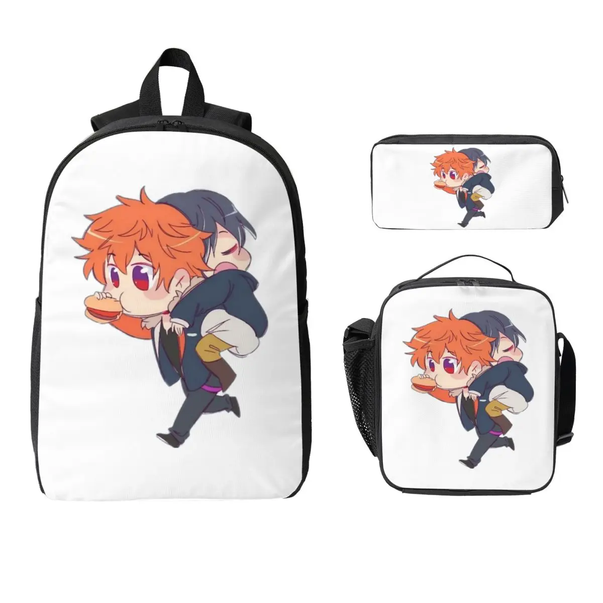 

Obey Me Backpack Student BookBag School Bag Computer Shoulder Bags 3ps Insulated Lunch Bag Pencil Case