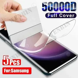 5 pezzi pellicola idrogel per Samsung S25 S24 S23 S22 Ultra Plus S24 FE protezione schermo a copertura totale per Samsung A56 A55 A36 A35 A26 A16