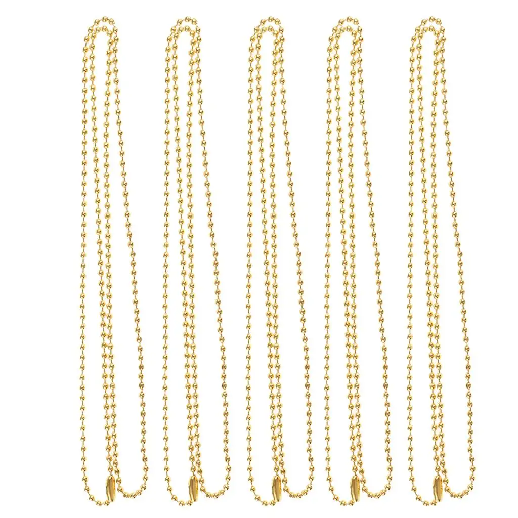 Stainless Steel Ball Bead Chain Set Lightweight Necklaces for DIY Pendant Tag Keychain Making