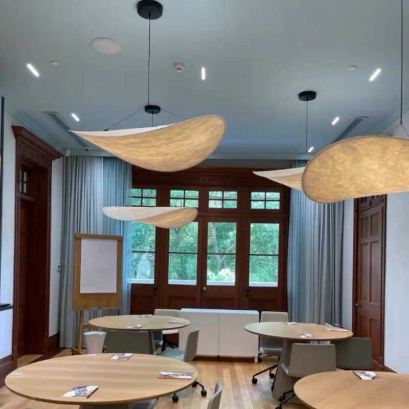 

DuPont Paper WabiSabi LED Pendant Light Modern Hanging Lamp for Living Dining Bed Room Home Decoration Silk Chandelier