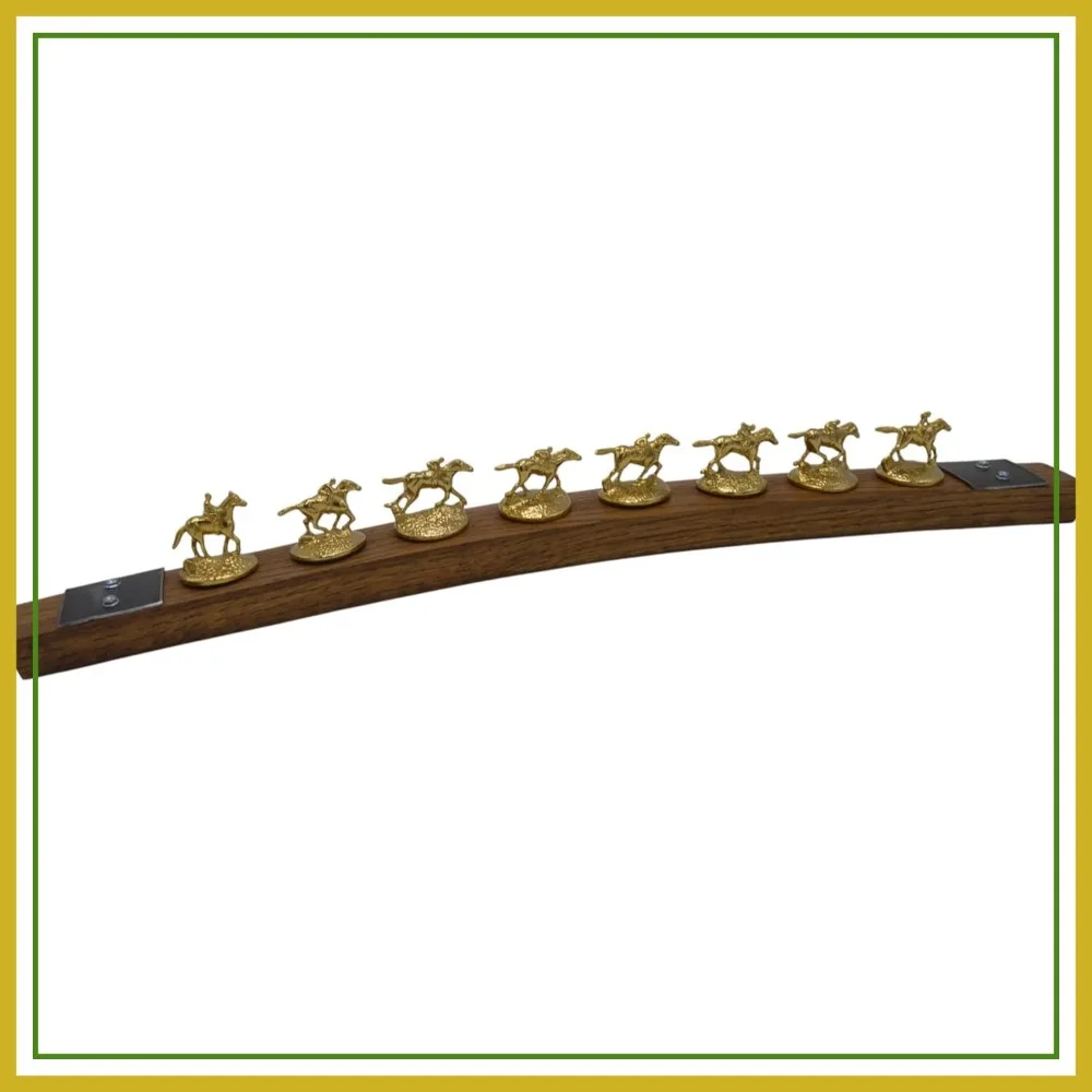 

Oak Barrel Stave Cork Display Compatible with Blanton's Bourbon Horse Cork Stoppers with Metal Banding (Walnut)