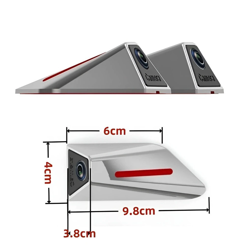 1 para kamer monitorujących martwy kąt w samochodzie w kształcie płetwy rekina, AHD 1080P, widok z lewej i prawej strony, wodoodporne, uniwersalne kamery HD do samochodów osobowych i SUV-ów. — zdjęcie produktu 5