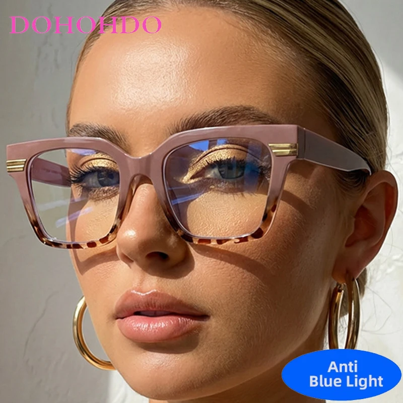 

Retro Big Frame Square Assorted Colors Anti-Blue Light Glasses Men Women Luxury Brand Designer Computer Classic Optical Eyewear