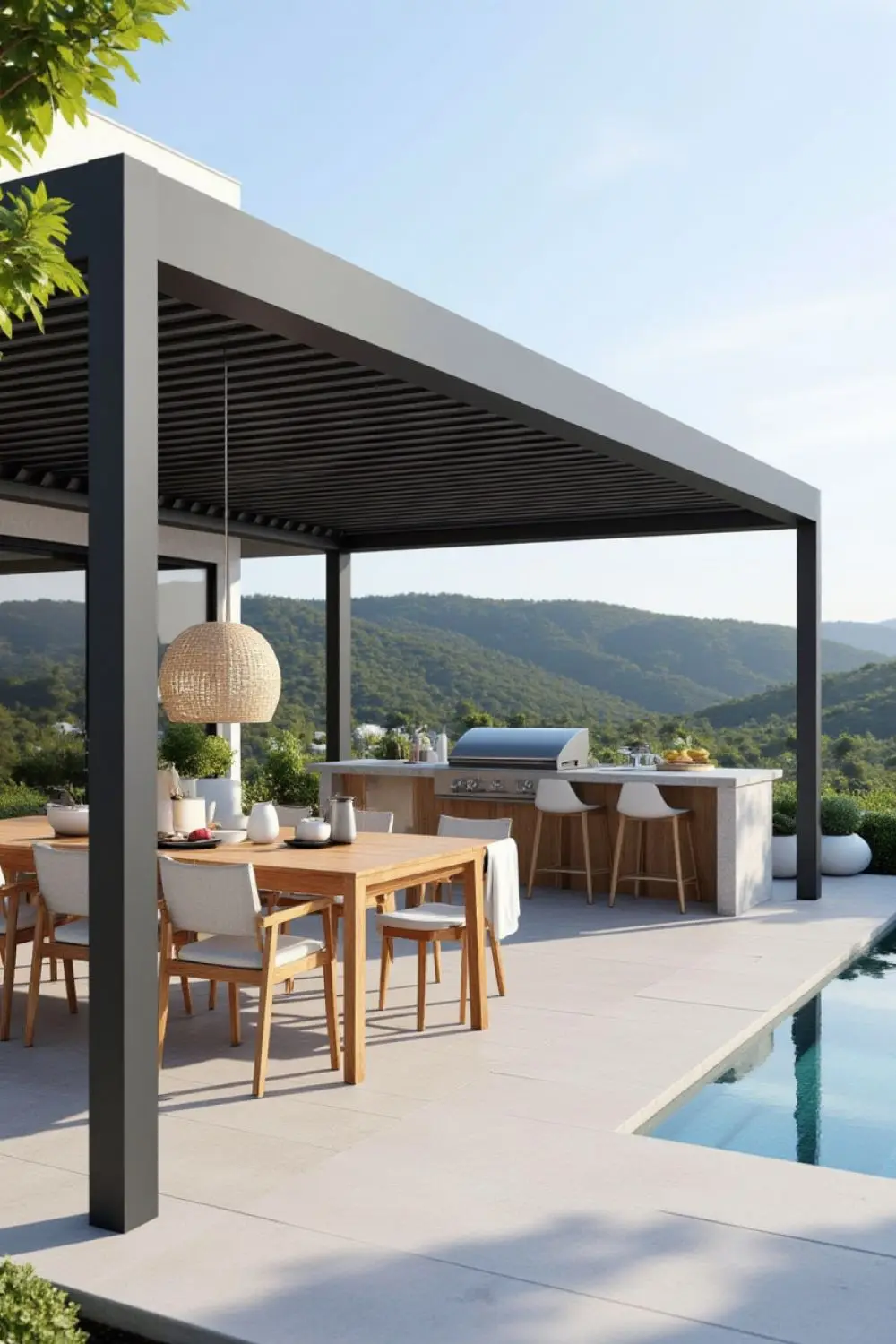 

Outdoor Aluminium Structure Louvered Pergola with High Quality Ready-Made Customized Size Garden Backyard Aluminium Pergola