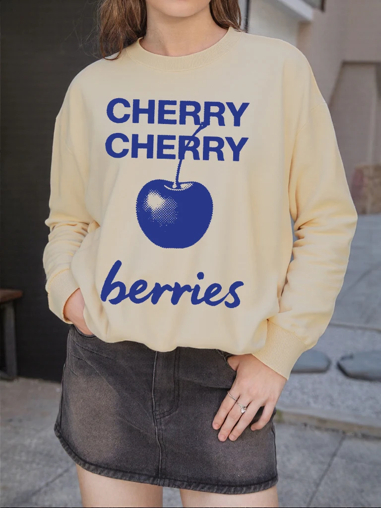 Женский пуловер с узором «Я люблю ести», модная флисовая толстовка с капюшоном, осенняя одежда с круглым вырезом, свободная многоцветная спортивная одежда