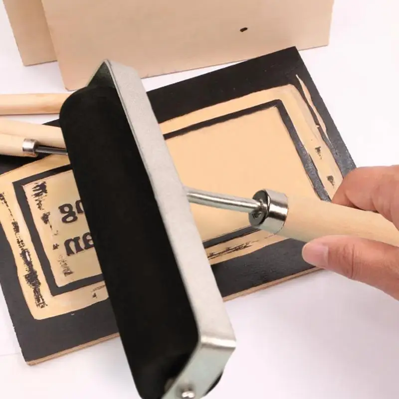 Printmaking Roller Art Ambachtelijke Olieverfgereedschap Rubber Behang Roller Stempelen Inkt Gereedschap Lijm Roller Hobby Olie Lijmen Tool Art