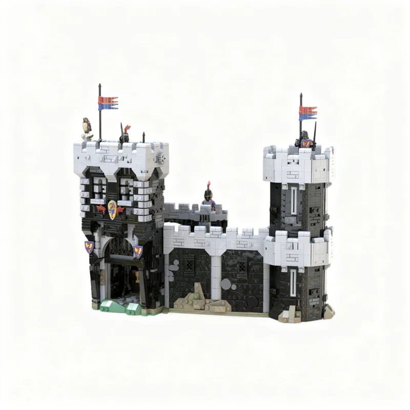 3424pcs MOC The Black Knight S Castle Main Entrance Knights Model Building Blocks Construction Toys Christmas Gift Kids Brick