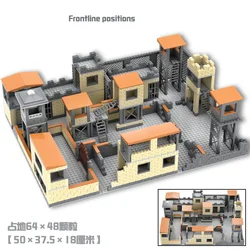 WW2 Abandoned Ruined Construction Blocks Military Base DIY Scenes Building Blocks Set Army Models Bricks Kids Boys Toys