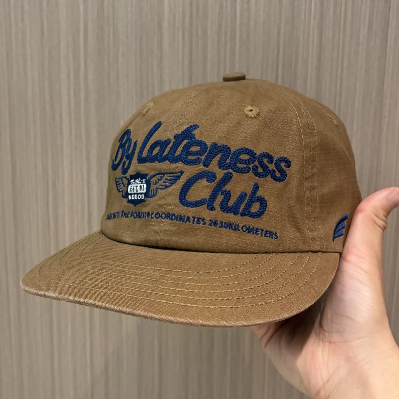 Retro American Lettered Flat Brim Baseball Cap Unisex Street Style Fashion Hat Small Face Effect Suitable for All Ages