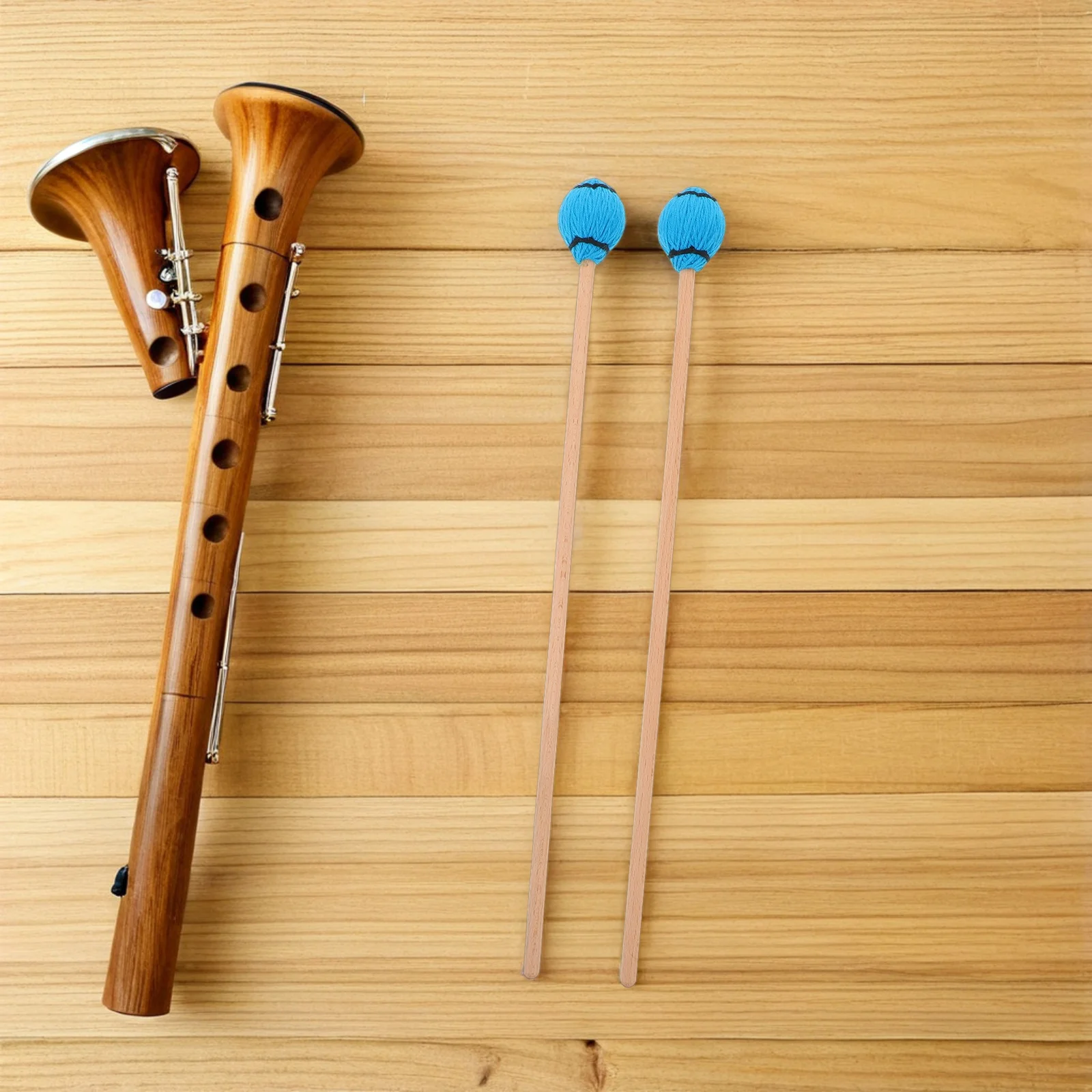 

1 Pair Blue Xylophone Mallets Reinforced Wooden Handle Marimba Mallets Percussion Drumsticks For Glockenspiel Bell Chime