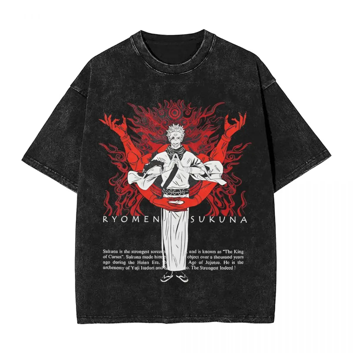 Jujutsu Kaisen Gojo Washed T Shirt Streetwear T-Shirt Anime Cool Ryomen Sukuna Tees for Men Women Short Sleeve Harajuku Summer