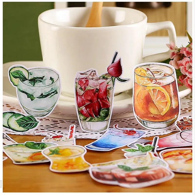20pcs Creative Cute Self-made Ice Drink Series Scrapbooking Stickers /Decorative Sticker /DIY Craft Photo Albums/trunk Sticker