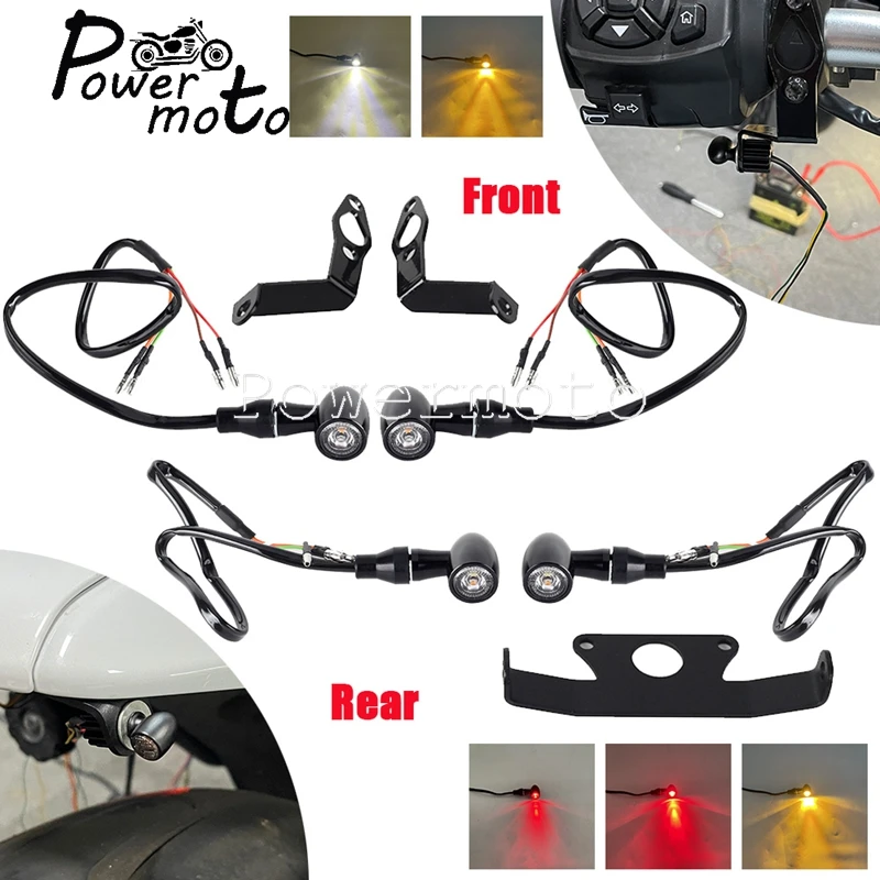 

For Harley Sportster S 1250 RH1250S 21+ Motorcycle Front Rear LED Turn Signal Light Day Run Lamp Mount Holder Taillight Bracket
