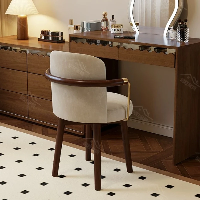 Swivel Wooden Vanity Stool Cute Beauty Modern Cheap Vanity Stool Tall Luxury Sillas Tocador Maquillaje Girls Bedroom Furniture