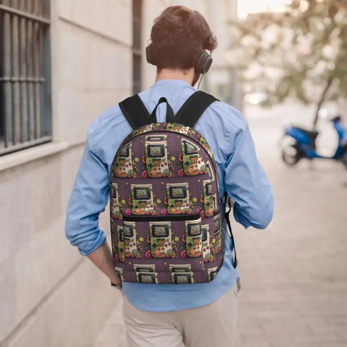 Handheld Game Console Controller Student Backpack School Bag Hiking Travel Daypack for Men Women Bookbag Shoulder Bags