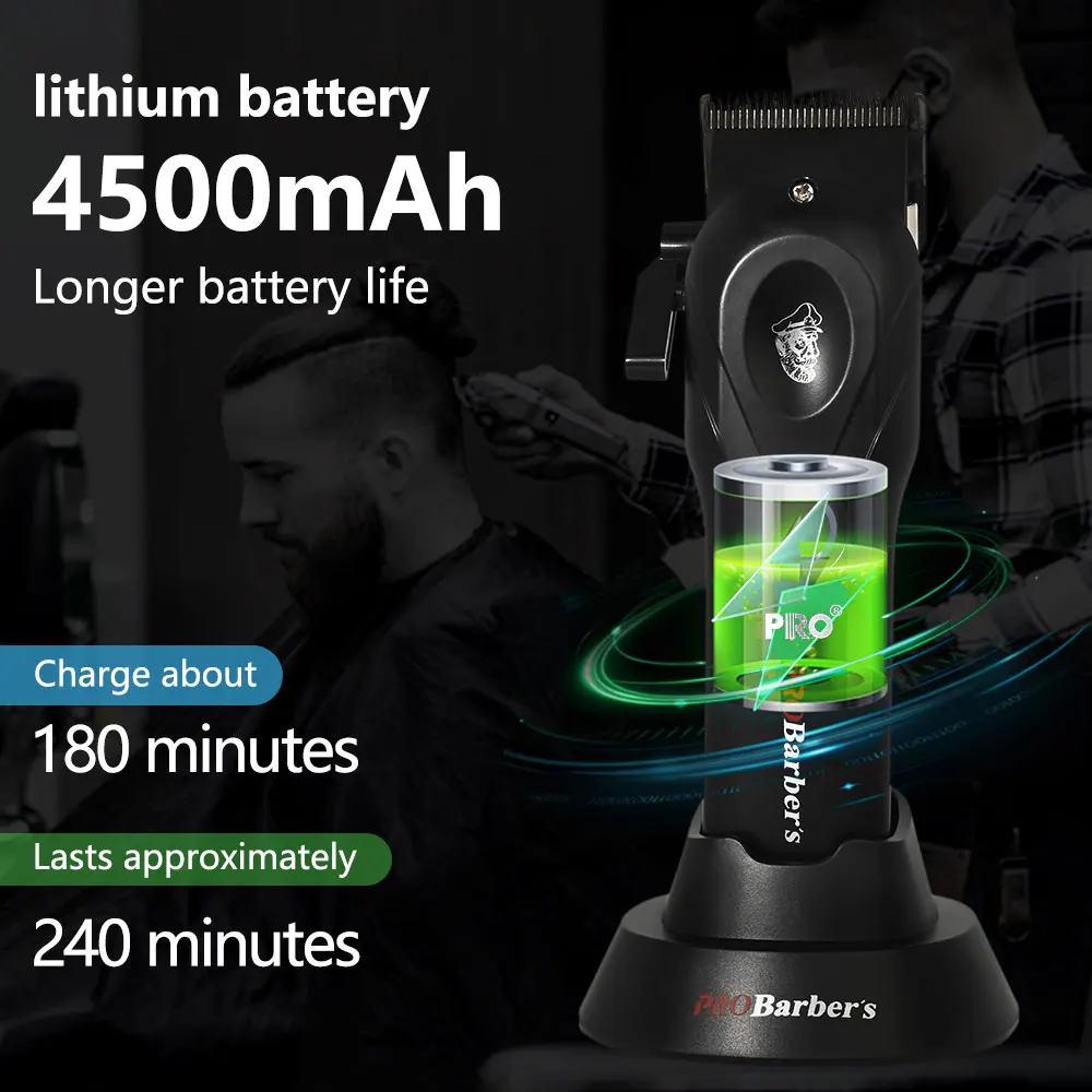 IPRO S1081 ماكينة قص الشعر الكهربائية الاحترافية 8800 دورة في الدقيقة عالية السرعة 4500 مللي أمبير في الساعة عمر البطارية الطويل مشط مغناطيسي قابل للفصل لتشذيب الشعر #2