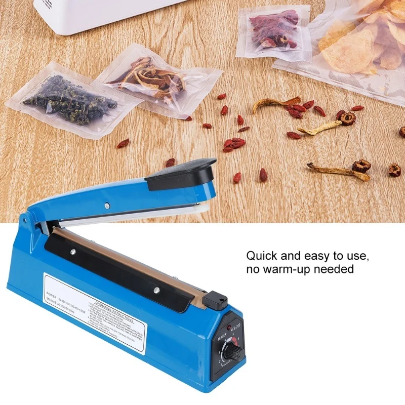 PFS-200 210W 8 Inch Manual Impulse Heat Sealer Sealing Machine Adjustable Timer