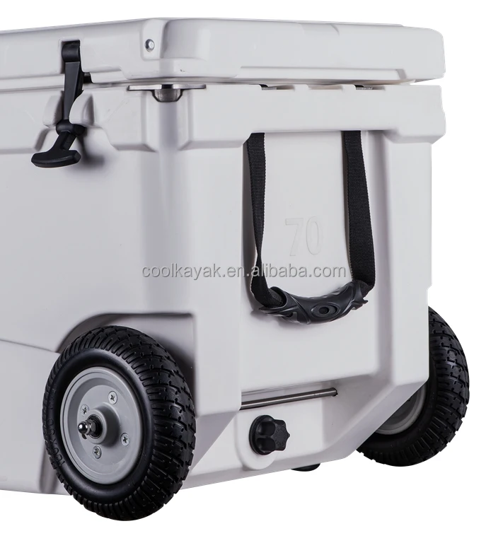 70QT extreme rolling Ice Chest the coolest plastic wheeled cooler box with wheels