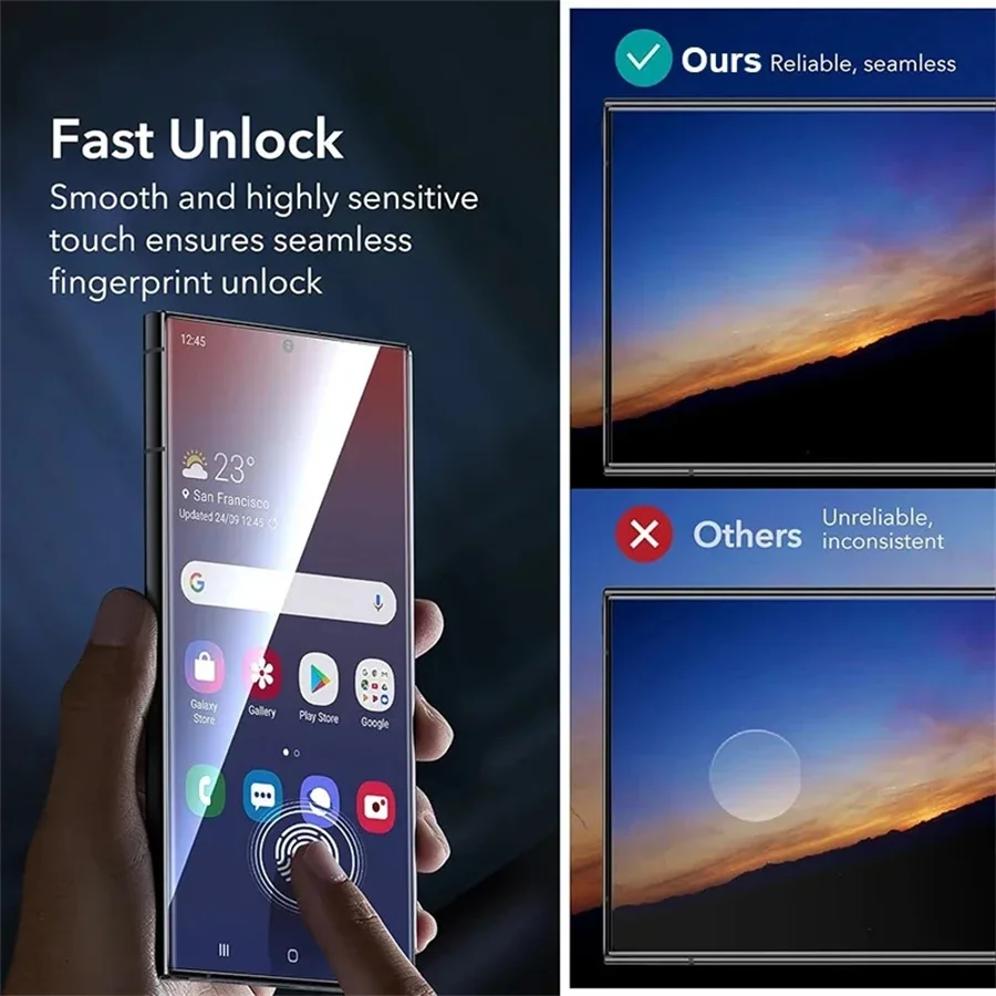 2/4Pcs Gehärtetem Glas Screen Protector Für Xiaomi Poco F7 F8 Pro Ultra Clear Schutzhülle Glas Film Fingerprint entsperren – Detail 3