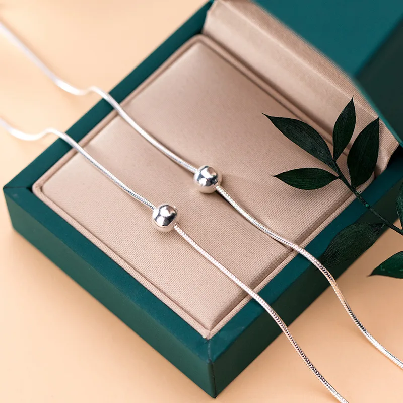 

Bead Woman Anklets 925 Sterling Silver Ankle Foot Bracelet For Woman Jewelry For Girl Bracelet For Real Money For Women 925