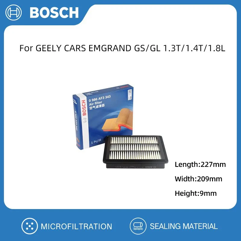 BOSCH Air Filter For GEELY CARS EMGRAND GS/GL 1.3T/1.4T/1.8L Replacement Auto Accessories 1016012984