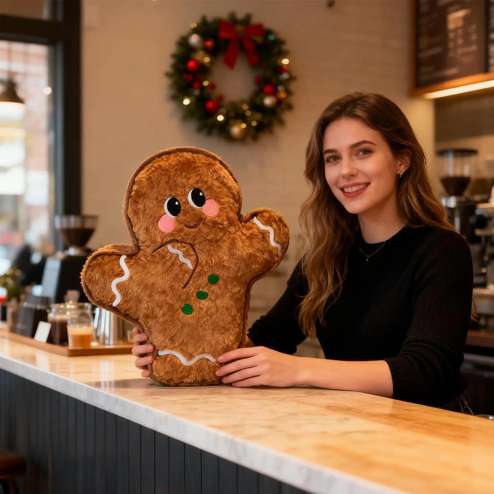 الزنجبيل القطيفة لينة لطيف ثلج لوازم الحفلات عيد الميلاد رمي الوسائد لرجل الثلج السنة الجديدة عطلة القراءة الجلوس النوم #1