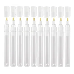 10Pack 3mm Empty Fillable Blank Paint Touch Up Pen Markers, Round Tilted-Head Paint Marker Pens for Art Painting Crafts