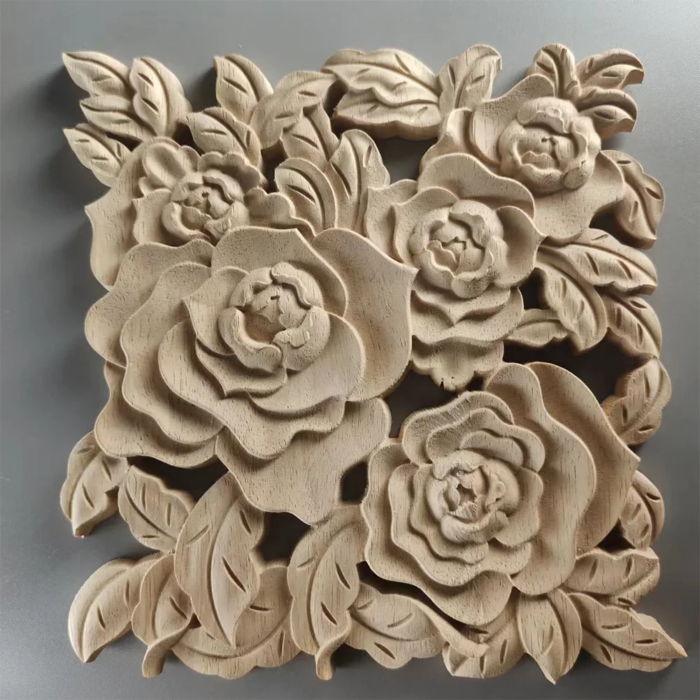 バラの花の彫刻,木製のドアのクローゼット,ヴィンテージスタイル