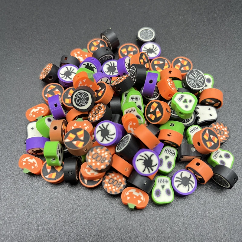 50pcs Christmas Cartoon Clay Spacer Beads Polymer Clay Beads for Jewelry Making DIY Charms Bracelet Necklace Accessories