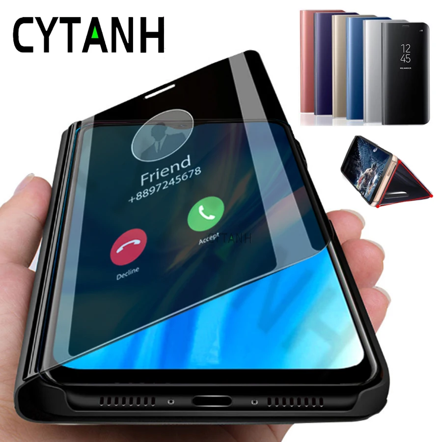 Sansung A34 M14 5G Case Smart Mirror Flip Cover Cases For Samsung Galaxy A21 S A14 A54 A24 4G Style Book Magnetic Stand  Coque