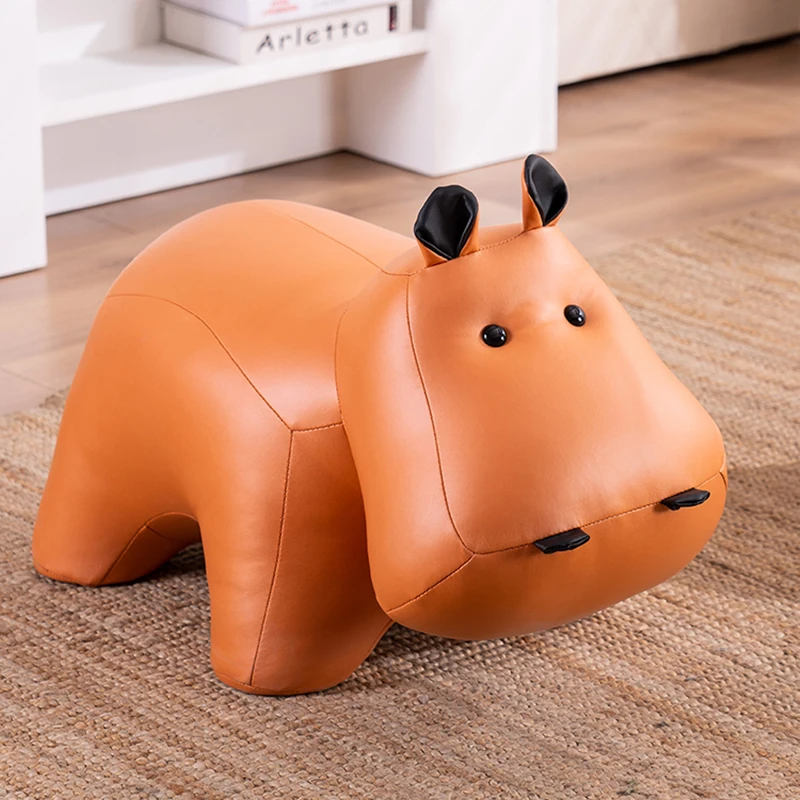 

Hippo Sofa Stool Creative Animal Seat Living Room Furniture Nordic Shoe Changing Stool Home Decor Pet Leisure Chair Ornaments