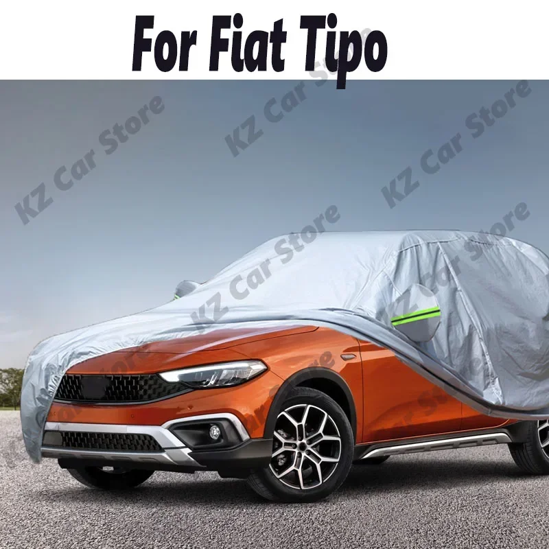 Car Cover Waterproof Anti-UV Sun Shade Rain Snow Dust Resistant Auto Cover For Fiat Tipo 1988-2025