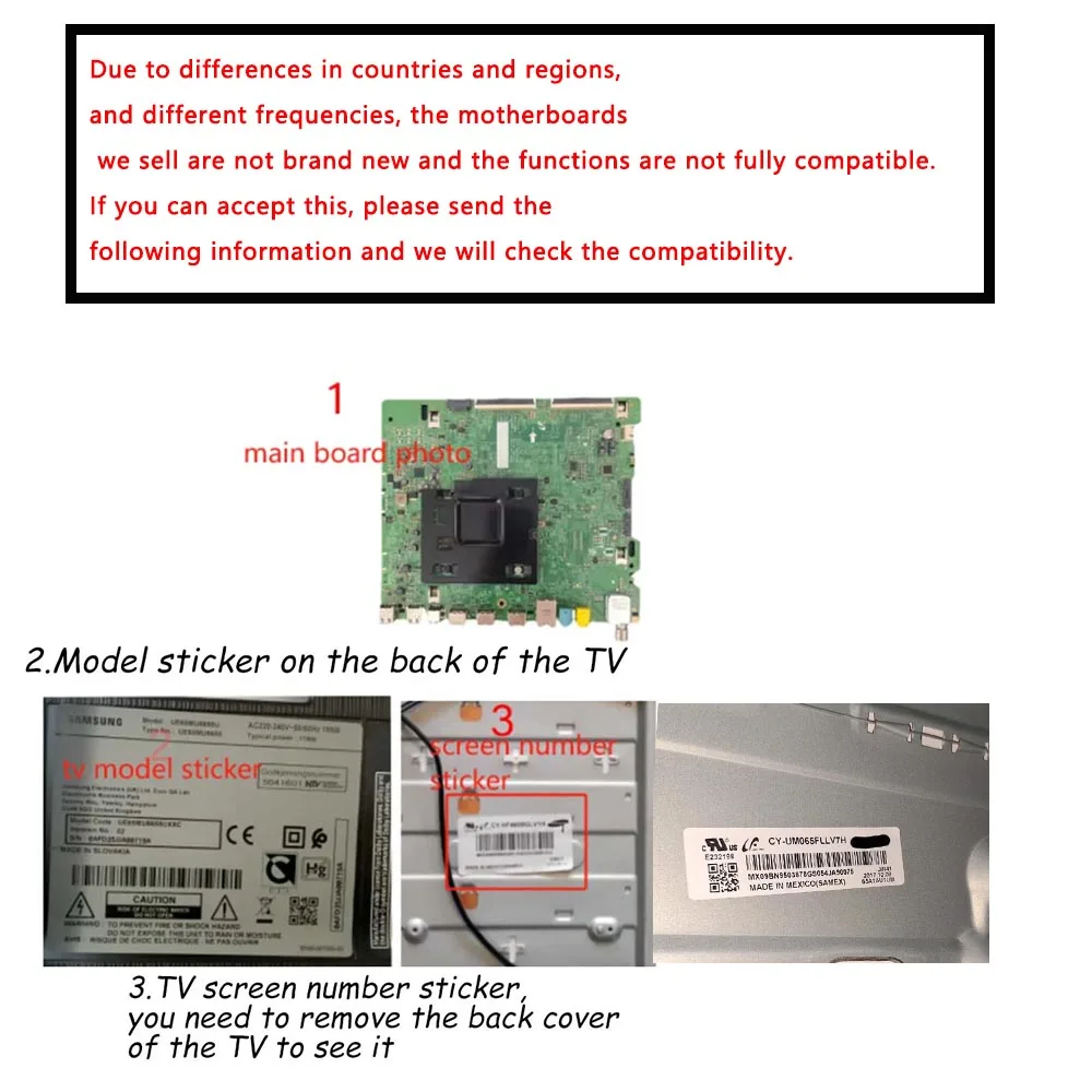 Scheda madre originale BN41-02568A BN41-02568B per TV UN65MU6290 muslimun65mu6300 scheda madre muslime55mu6500
