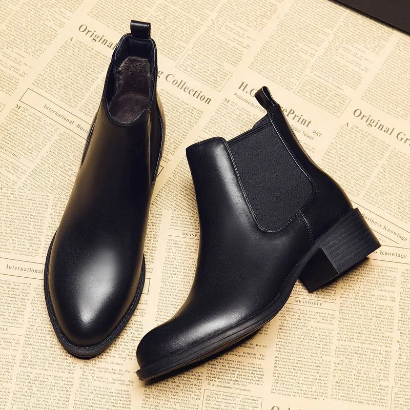 

Вельветовые ботинки челси на среднем толстом каблуке, короткие кожаные ботинки для осени и зимы, удобная женская модная обувь