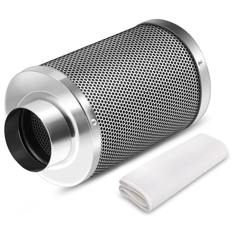 4 Inch Air Carbon Filter Odor Control, Reversible Flange, Pre-Filter Included, Smelliness Scrubber for Grow Tent Rooms