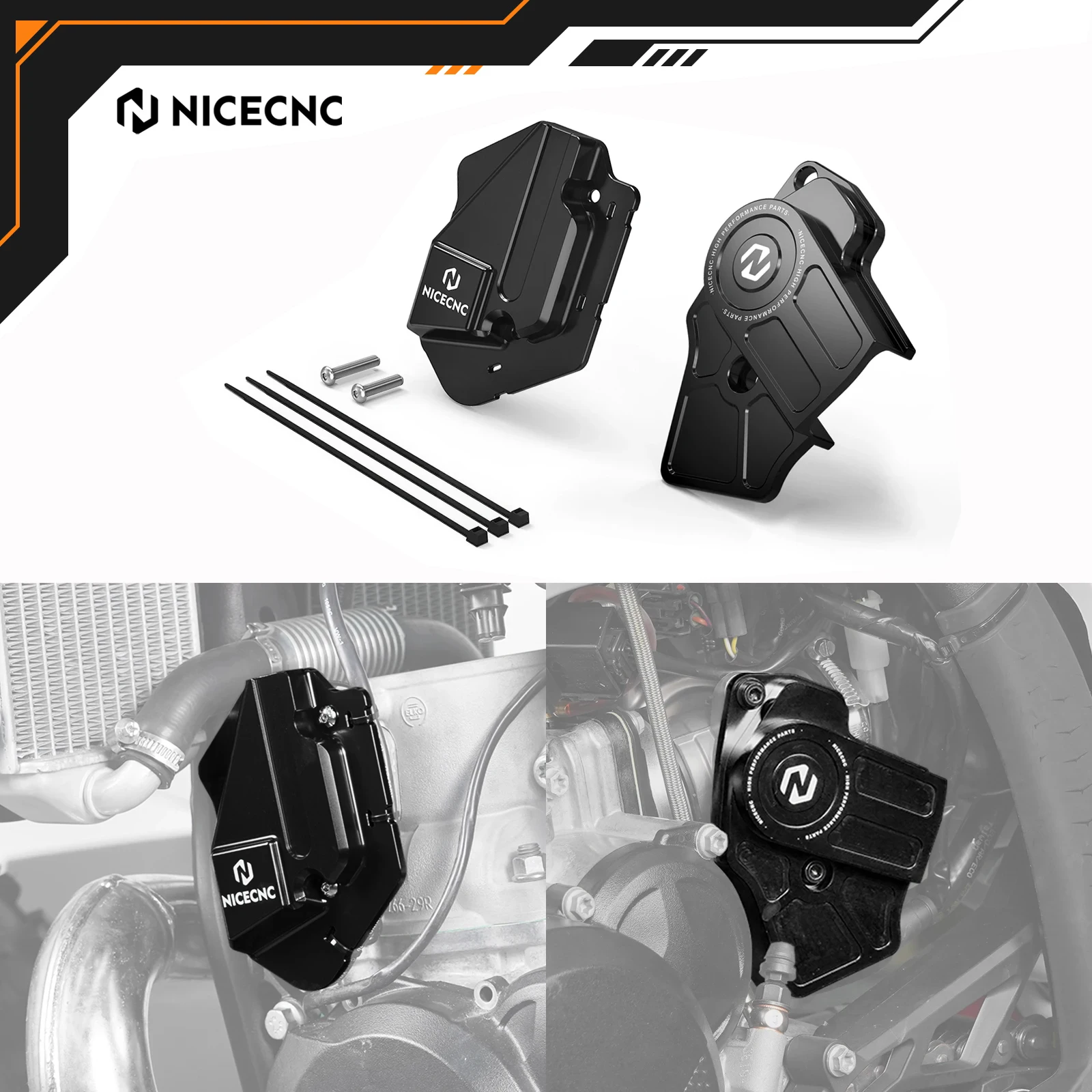

NICECNC For 2024 KTM EXC 300 XCW 300 SX 250 SX 125 XC 300 For Husqvarna TE 300 TPS Throttle Body Guard & Left Power Valve Cover