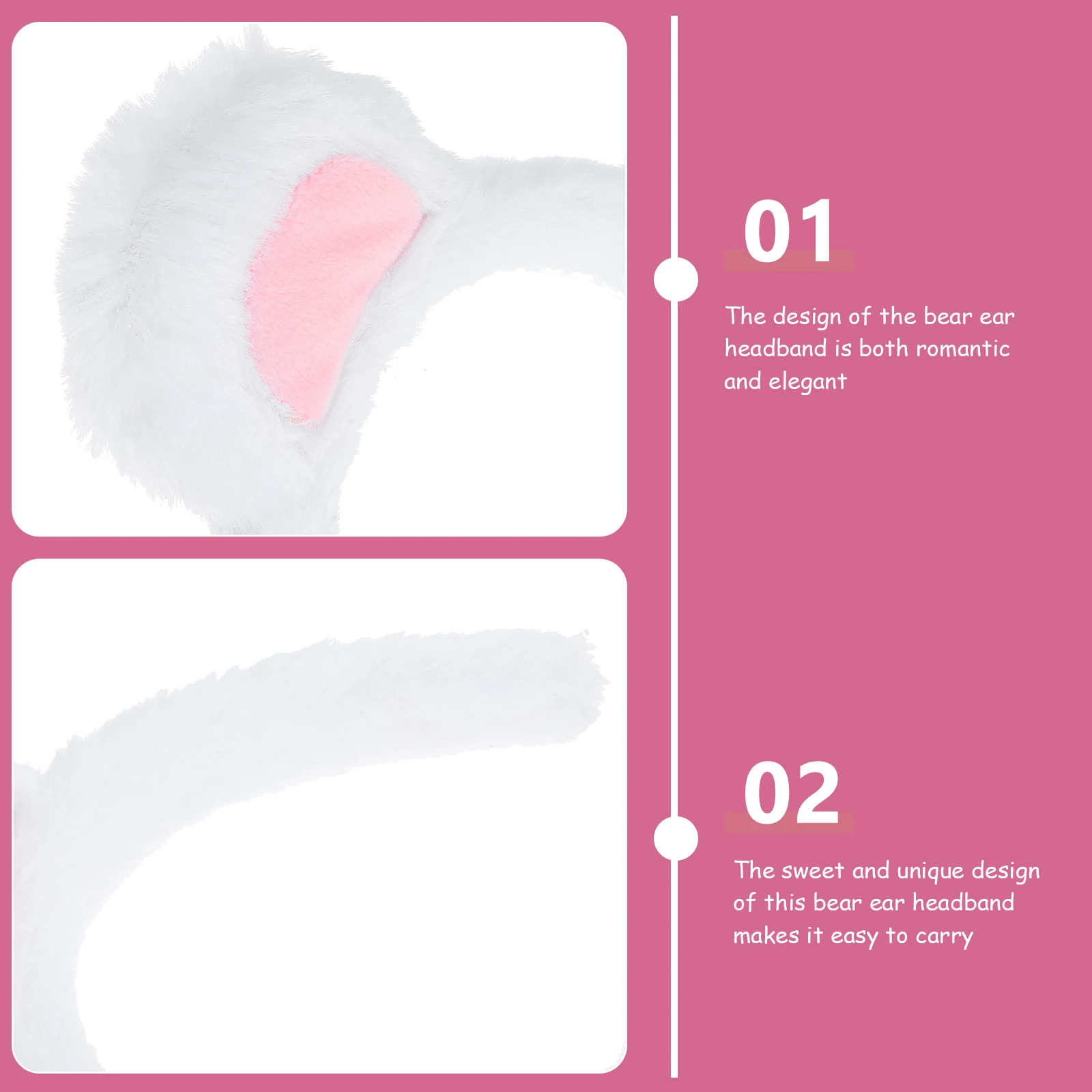 

Bear Ears Headband Polar Hairband Animal Costume Makeup Cosplay Accessories Round Ears Women Teenagers Charming