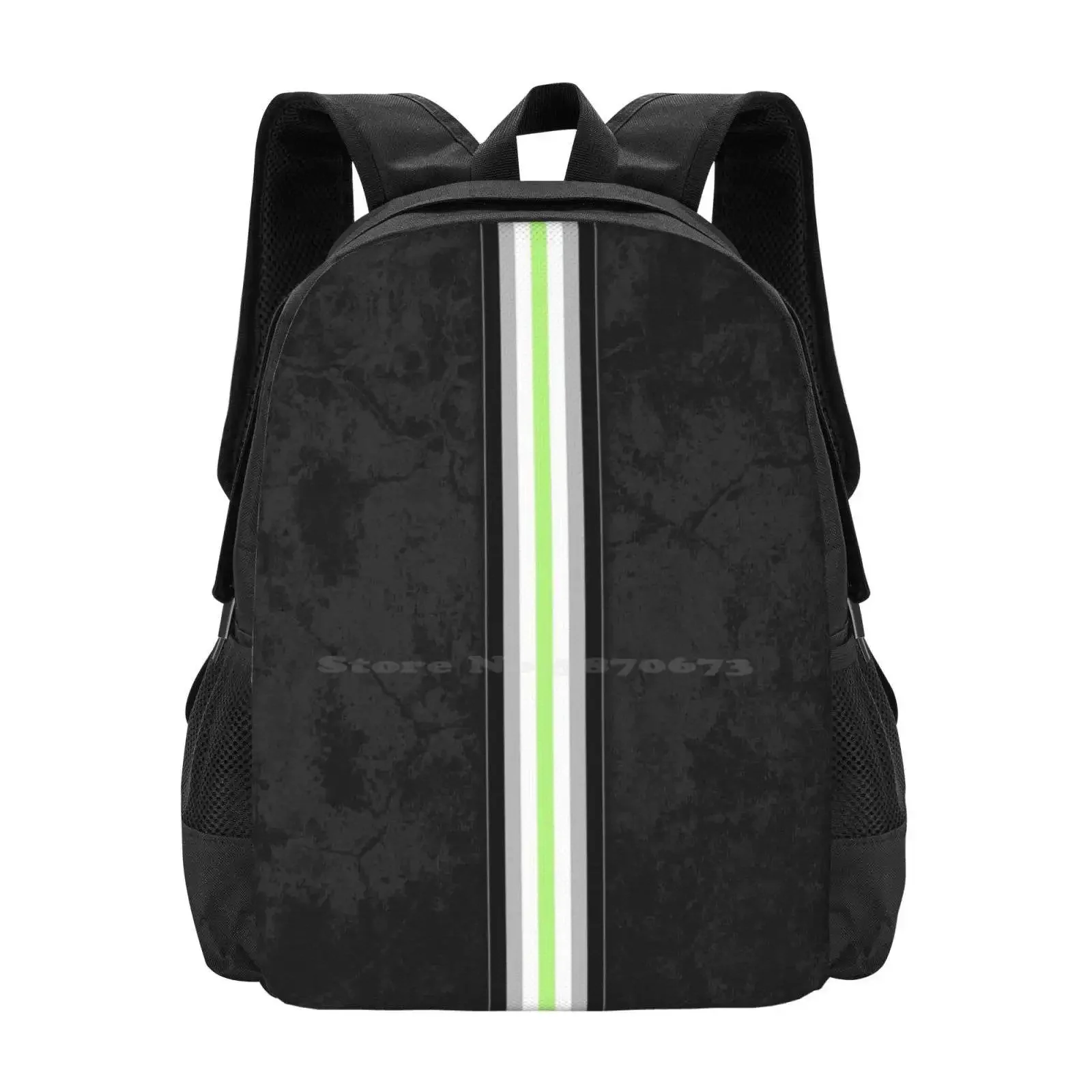 

Distressed Agender Pride Flag Stripe Hot Sale Schoolbag Backpack Fashion Bags Agender Pride Flag Agender Colors Distressed
