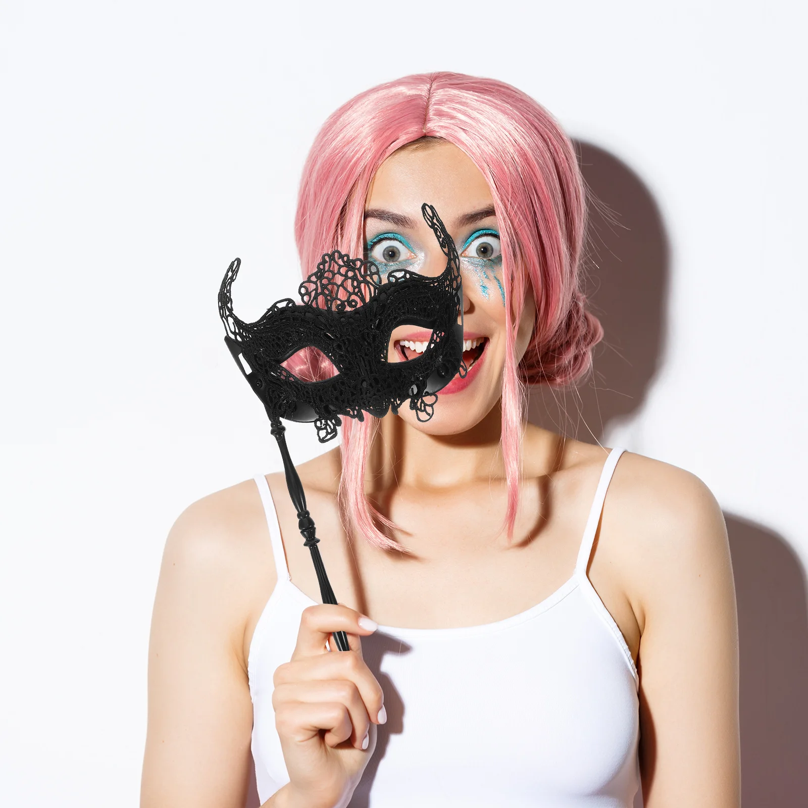 Chique vrouwen maskerade masker handheld cosplay feestmasker voor volwassenen uniek ontwerp nachtclub foto rekwisieten gemaskerd bal