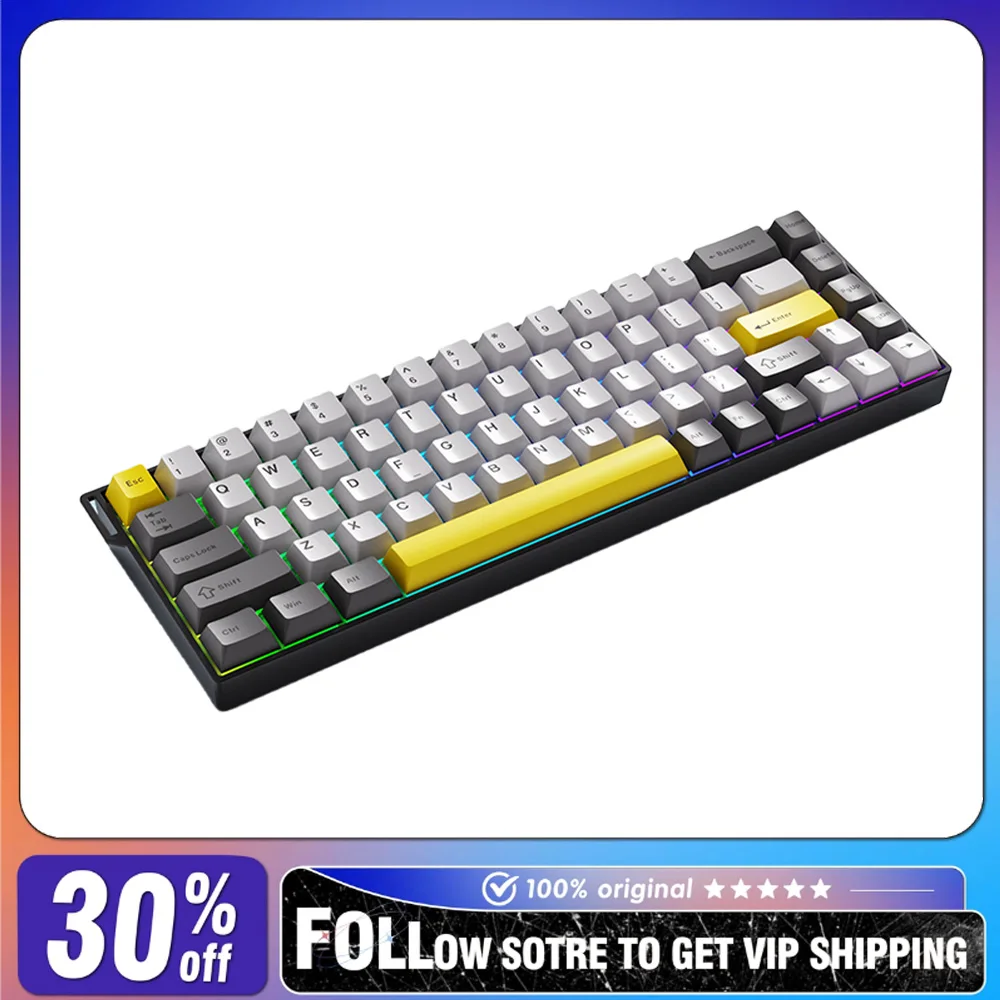 

AJAZZ AK680V2 Magnetic Axis Mechanical Keyboard Wired Aluminum Alloy Positioning Plate Mini RGB E-sports Game Keyboard Boy Gifts