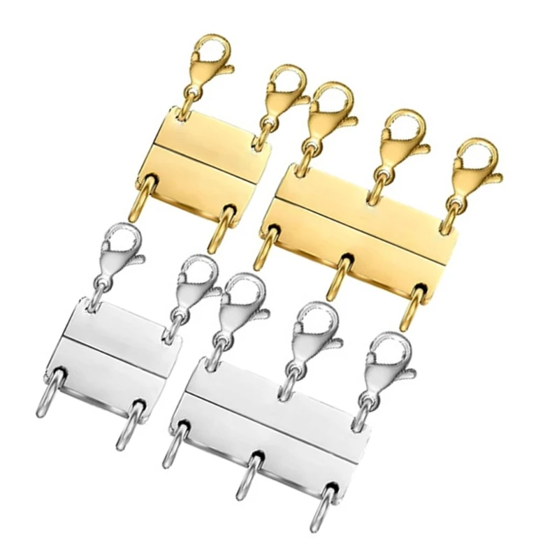 4 stuks ketting gelaagdheid sluiting sieraden afscheiders goud zilver magnetische meerdere ketting armband sluiting vrouwen slot