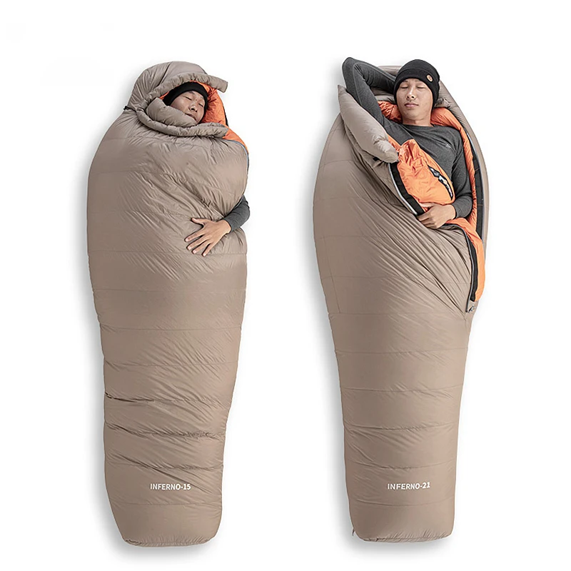 Nature White Goose Down Sleeping Bag Hiking Mummy Adult Windproof Waterproof Sleeping Gear For Outdoor Camping And Hiking