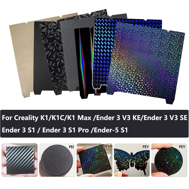 Upgrade Pet Bed For Creality K1 Max K1C Ender-3 S1 Pro Magnetic Plate 5 S1 Reality Reality K1 Bulid Pei Sheet