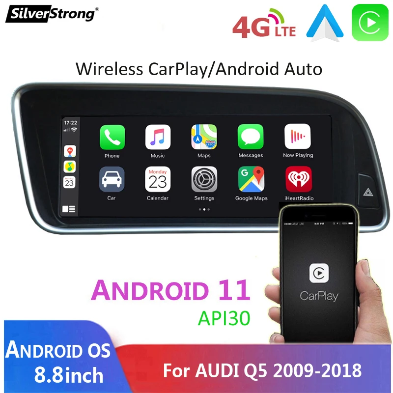 Wireless CarPlay,Multimedia Screen,For Audi Q5 Android11 GPS Tablet, WIFI 4G SIM MMI 2G 3G