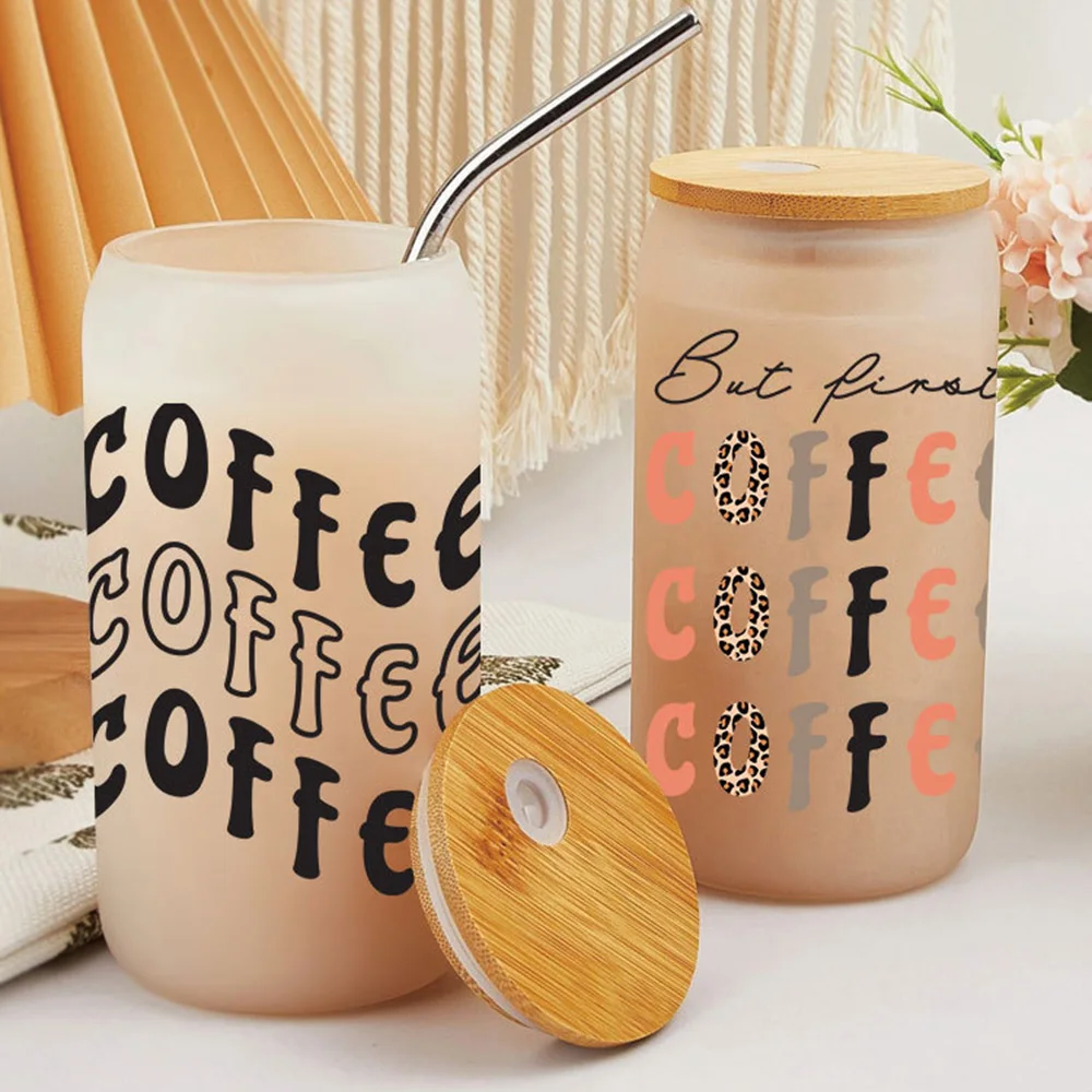 Coffe Cups Wraps Sticker Waterproof 3D Transfer Stickers UV Beer Glasses Mug Wrap Transfers Decal Diy Crafts Home Decoration