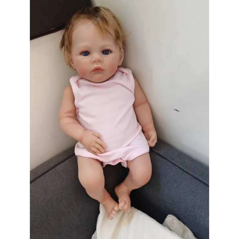 

48cm Soft Cotton Body Girl Meadow Reborn Baby Multiple Layers Painting 3D Skin with Rooted Hair
