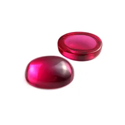 Ruby Oval Cabochon Smooth Polished Surface Egg Shape Blood-red Ruby Cabochon Flat Back Multiple Sizes to Choose