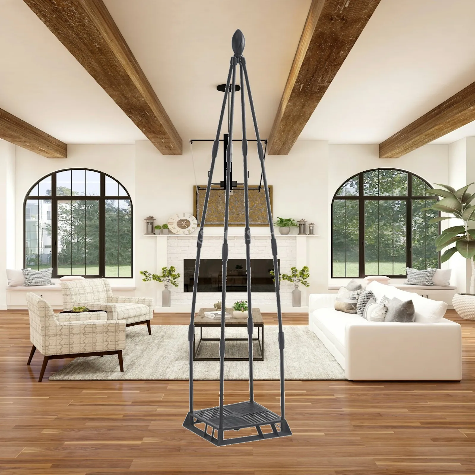 Climbing Trellis with Base Outdoor Conical Plant Column Vertical for Gardeners