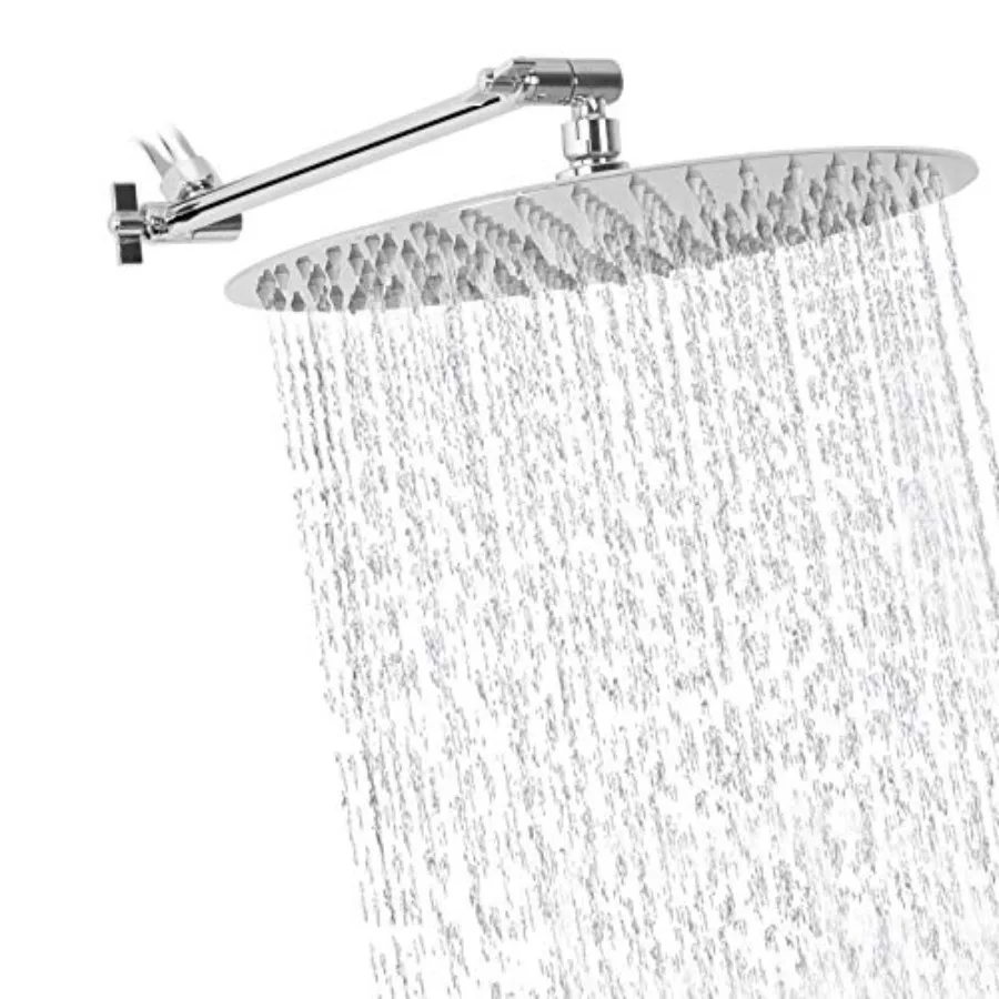 

NearMoon Ra Shower Head with 11'' Adjustable Arm High Pressure Staless Steel Rafall Shower Ultra-Thin Design - Pressure Boostin